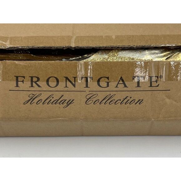 Frontgate Holiday Collection Gold & Silver Leaf Picks Set Of 6 Glitter Acanthus - Picture 6 of 7